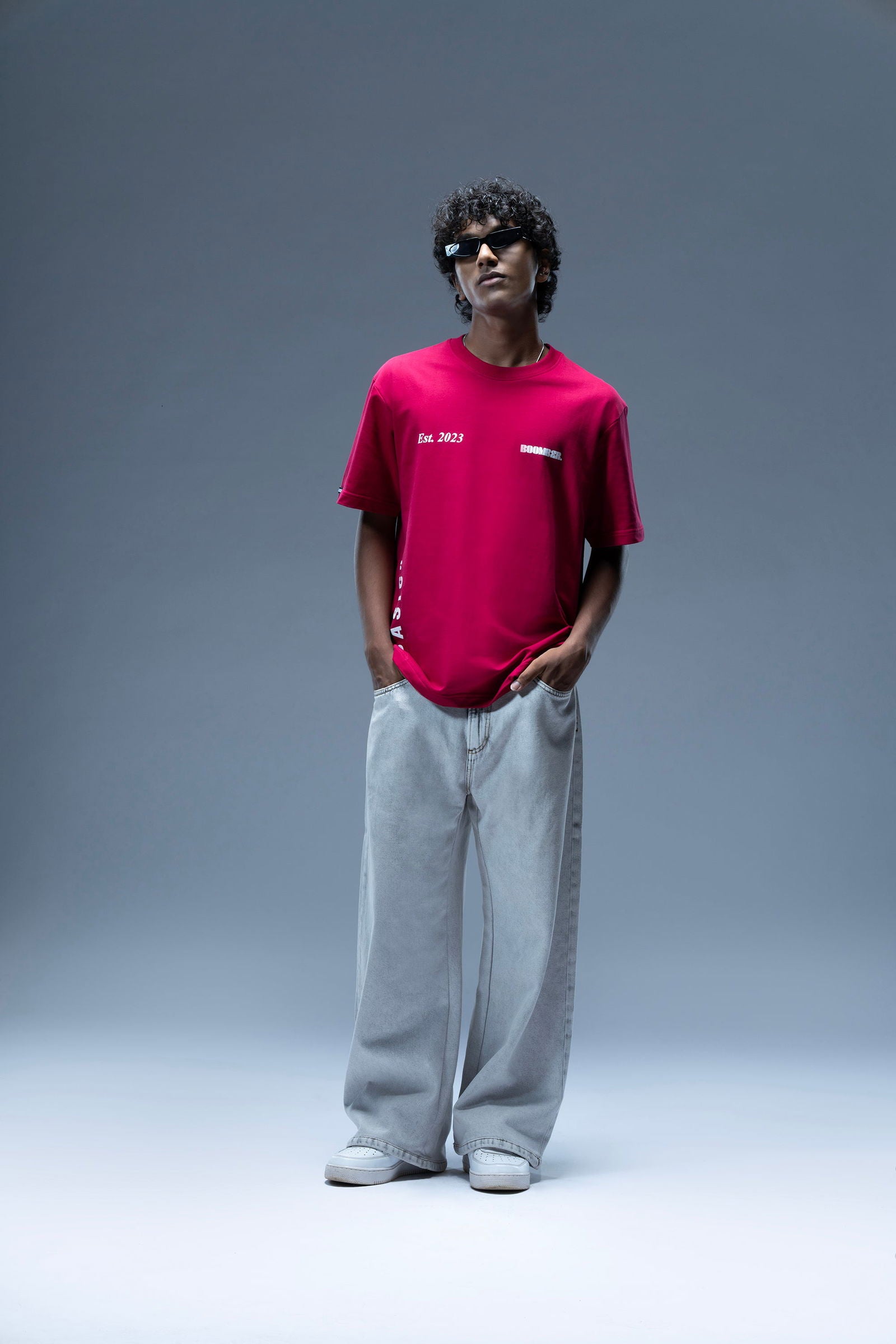 Hot Maroon Pink Basic Tee - Boomber